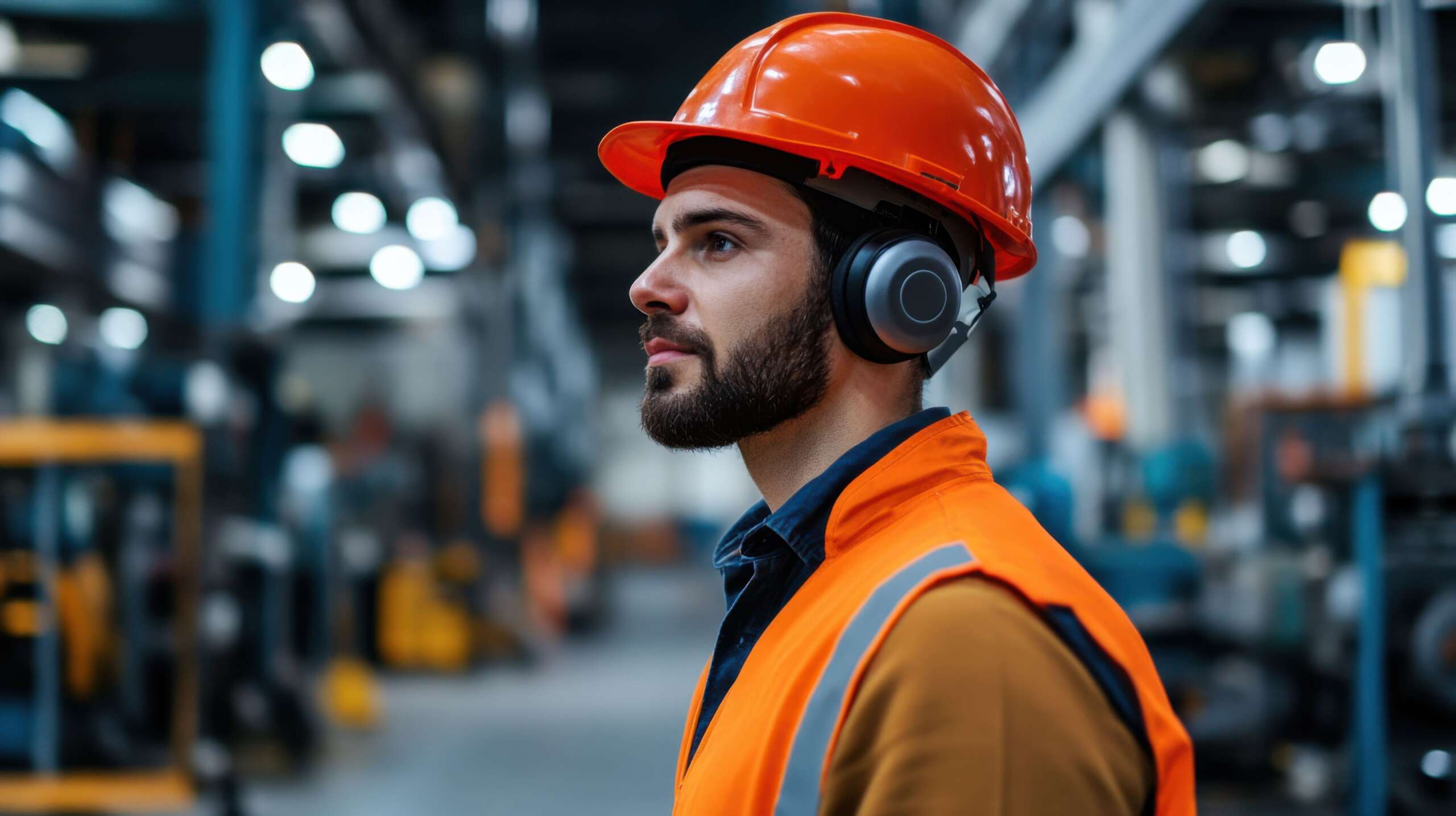 Professionista al lavoro in ambito industriale